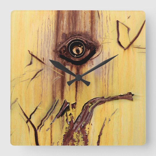 Rust Art -カッコいいおもしろいユニーク スクエア壁時計 (正面)