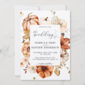 Rust Beige秋オールインワンQRコードライト結婚 招待状 (正面)