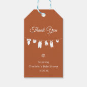 Rust Boho エレガントThank You Baby Shower ギフトタグ (正面)
