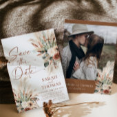 Rust Boho Terracotta Save The Date Card