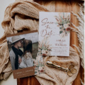 Rust Boho Terracotta Save The Date Card
