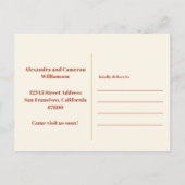 Rust Brownミニマスタイリッシュリストが新しいアドレスを移動 ポストカード (裏面)