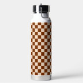 Rust brown and beige checkerboard pattern ウォーターボトル (左面)