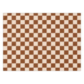 Rust brown and beige checkerboard pattern テーブルクロス (正面(横))