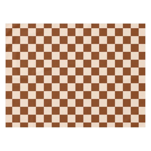 Rust brown and beige checkerboard pattern テーブルクロス (正面(横))
