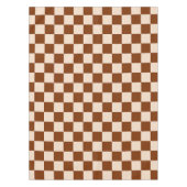 Rust brown and beige checkerboard pattern テーブルクロス (正面)