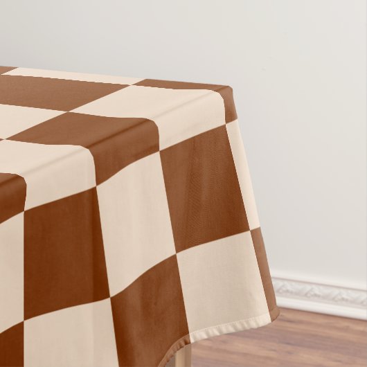 Rust brown and beige checkerboard pattern テーブルクロス (インサイチュ)