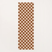 Rust brown and beige checkerboard pattern ヨガマット (裏面)