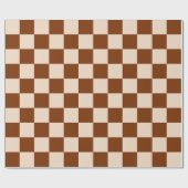 Rust brown and beige checkerboard pattern ラッピングペーパー (フラット)
