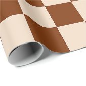 Rust brown and beige checkerboard pattern ラッピングペーパー (ロールコーナー)