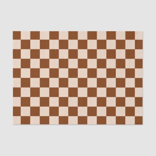 Rust brown and beige checkerboard pattern 薄葉紙 (正面)