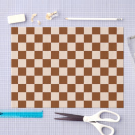 Rust brown and beige checkerboard pattern 薄葉紙