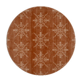 Rust Brown Indian Boho Line Art Symmetry Pattern カッティングボード
