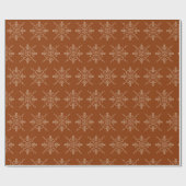 Rust Brown Indian Boho Line Art Symmetry Pattern ラッピングペーパー (フラット)