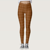 Rust Brown Red White Plaid Classic レギンス (正面)