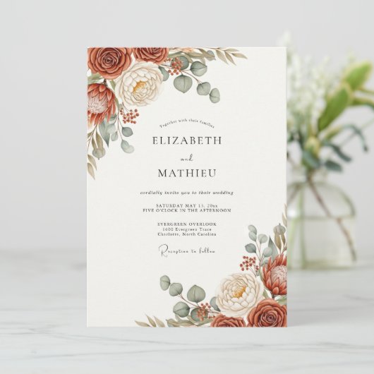 Rust Captivating Bohemian Wedding 招待状 (スタンド正面)