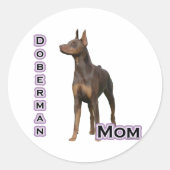 Rust Doberman Mom 4 – ステッカー (正面)
