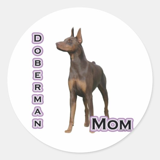 Rust Doberman Mom 4 – ステッカー (正面)