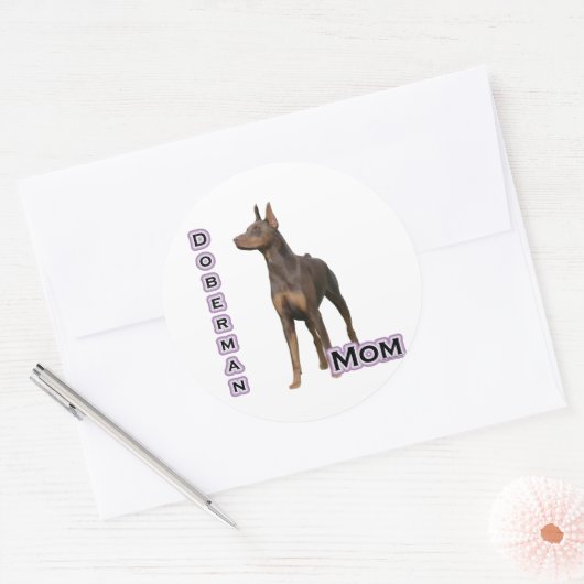 Rust Doberman Mom 4 – ステッカー (封筒)