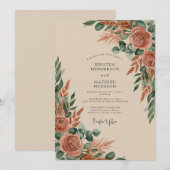 Rust Earthy Autumnal Wedding 招待状 (正面/裏面)