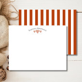 Rust Elegant Wavy Hearts Striped Note Card ノートカード