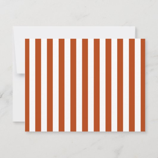 Rust Elegant Wavy Hearts Striped Note Card ノートカード (裏面)