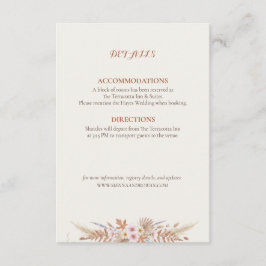 Rust Floral & Pampas Grass Boho エンクロージャーカード