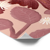 Rust Floral Seamless Pattern Large Flowers Minimal ポスター (角)