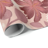 Rust Floral Seamless Pattern Large Flowers Minimal ラッピングペーパー (ロールコーナー)
