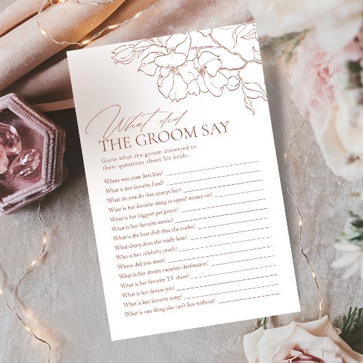 Rust floral what did the groom say game