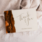 Rust Gold Agate Ivory Wedding Flat Thank You カード