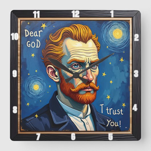 rust in the Celestial Night Art スクエア壁時計 (正面)