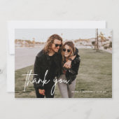 Rust Minimalist Wedding Photo Thank You Cards サンキューカード (正面)