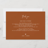 Rust Minimalist Wedding Photo Thank You Cards サンキューカード (裏面)
