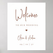 Rust | Modern Handwritten Script Wedding Welcome ポスター (正面)