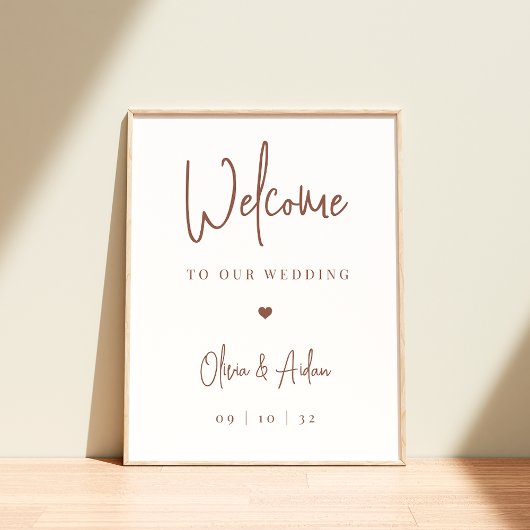 Rust | Modern Handwritten Script Wedding Welcome ポスター