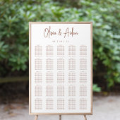 Rust | Modern Handwritten XL Wedding Seating Chart ポスター