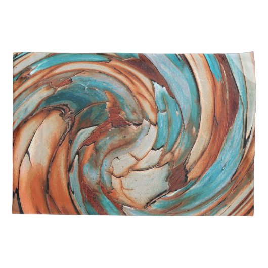 Rust Nブルー抽象芸術アートピローケース 枕カバー (裏面-左)