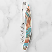 Rust Nブルー抽象芸術テクスチャアート ソムリエナイフ (正面)