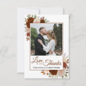 Rust Orangeバララヴ感謝してい結婚ィの写真&メモ サンキューカード (正面)