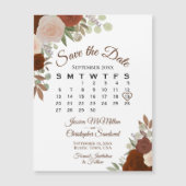 Rust Orangeフローラ日付カレンダー磁石を保存 (正面)