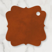 Rust Orange & エレガント金ゴールドカール結婚ズ・サンキュー フェイバータグ (裏面)