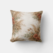 Rust Orange Boho Pampas Harvest Bouquet クッション (正面)