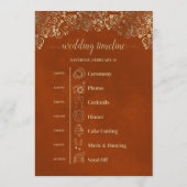 Rust Orange & Gold 高級感ある結婚式イベント&タイムライン プログラム (裏面)