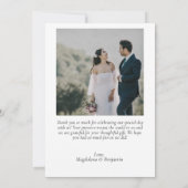 Rust Orange Sage Green Blush Flowers Wedding Photo サンキューカード (裏面)