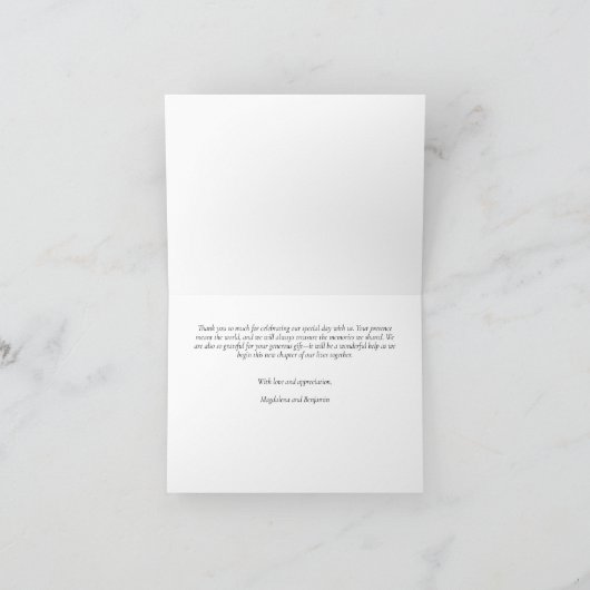 Rust Orange Sage Green Cream Flowers Fall Wedding サンキューカード (内部)