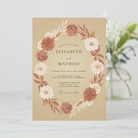 Rust Organic Autumnal Wedding 招待状 (スタンド正面)