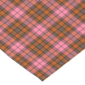 Rust Pink Plaid Tartan Retro Color Table Runner ショートテーブルランナー (コーナー)