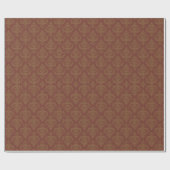 Rust Red Brown Damask Pattern ラッピングペーパー (フラット)