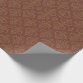 Rust Red Brown Damask Pattern ラッピングペーパー (角)